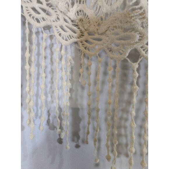 Chico’s Ivory Crochet Lace Fringe Kimono Cardigan OS - Picture 8 of 8